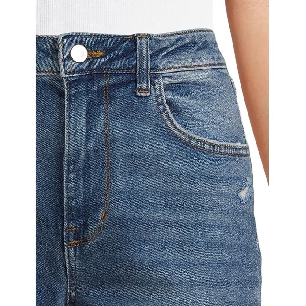 No Boundaries High Rise Mom Jeans Distressed Stretch Fray Hem NOBO Sz 11 NWT - Picture 4 of 6
